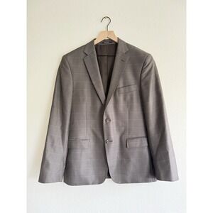 Versace Collection Sport Coat Blazer Men's Size EU52 US42  Brown Plaid Lana Wool